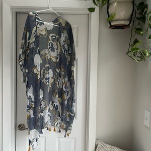 Blue yellow beach cover up